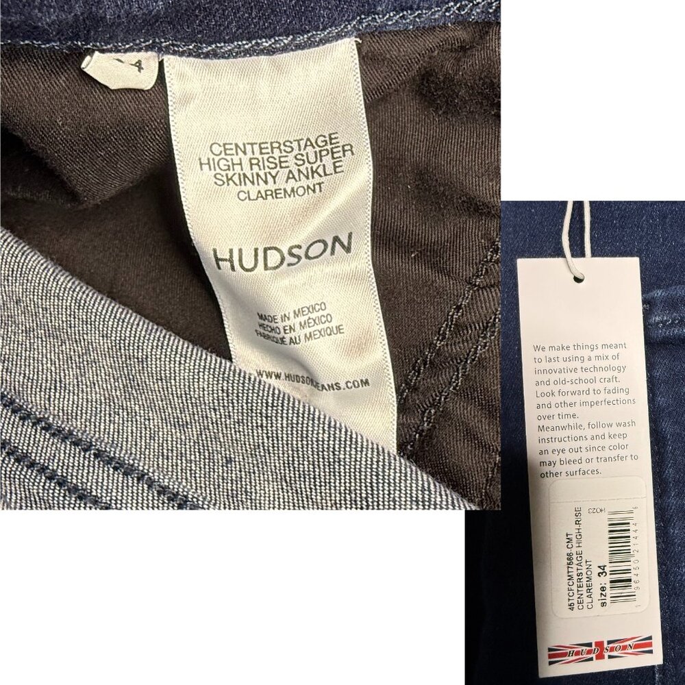 NWT Hudson Jeans Women's Ankle Crop Skinny Jeans - Deep Blue - Picture 5 of 5